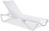 Шезлонг-лежак металлический PAPATYA Wave Paint алюминий, стеклопластик, батилин белый Фото 1