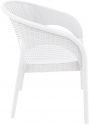 Кресло пластиковое плетеное Siesta Contract Panama стеклопластик белый Фото 12