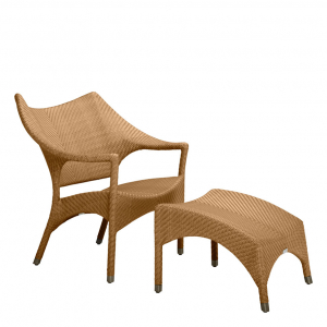 Подставка для ног плетеная JANUS et Cie Amari алюминий, искусственный ротанг карамельный Фото 6