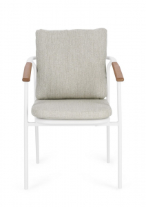 Кресло металлическое с подушками Garden Relax Leonida алюминий, тик, олефин белый Фото 4