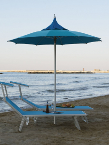 Шезлонг-лежак металлический Magnani Sun bed алюминий, текстилен серебристый Фото 2