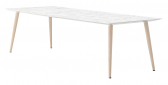 Стол ламинированный PEDRALI Babila ясень, алюминий, компакт-ламинат HPL беленый ясень, белый мрамор Фото 1