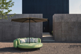 Лаунж-диван круглый с зонтом Royal Botania Organix Lounge алюминий, нержавеющая сталь, ткань Фото 6