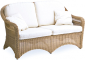 Диван двухместный плетеный с подушками POINT Arena алюминий, искусственный ротанг, ткань соломенный Фото 1