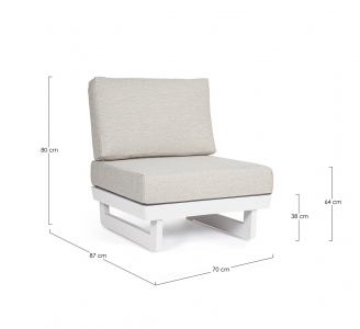 Модуль мягкий с подушкой Garden Relax Infinity алюминий, олефин белый, бежевый Фото 2