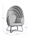 Лаунж-кресло с подушками и навесом Garden Relax Eldon сталь, искусственный ротанг, полиэстер антрацит, серый Фото 2