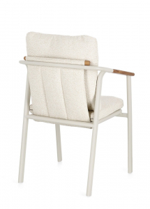 Кресло металлическое с подушками Garden Relax Leonida алюминий, тик, олефин бежевый Фото 4