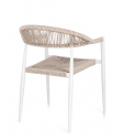 Кресло металлическое плетеное Garden Relax Jandia алюминий, роуп белый, бежевый Фото 9