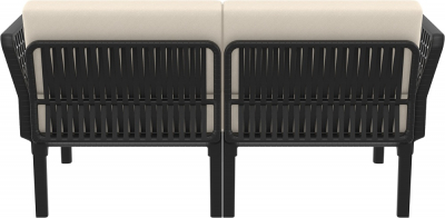 Диван пластиковый двухместный с подушками Siesta Contract Portofino Lounge стеклопластик, полипропилен, полиэстер черный, бежевый Фото 7