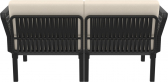 Диван пластиковый двухместный с подушками Siesta Contract Portofino Lounge стеклопластик, полипропилен, полиэстер черный, бежевый Фото 7