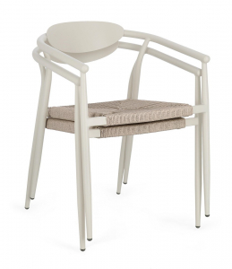 Кресло металлическое плетеное Garden Relax Linares алюминий, роуп угольный Фото 7