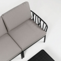 Диван пластиковый с подушками Nardi Komodo 3 стеклопластик, акрил антрацит, серый Фото 4