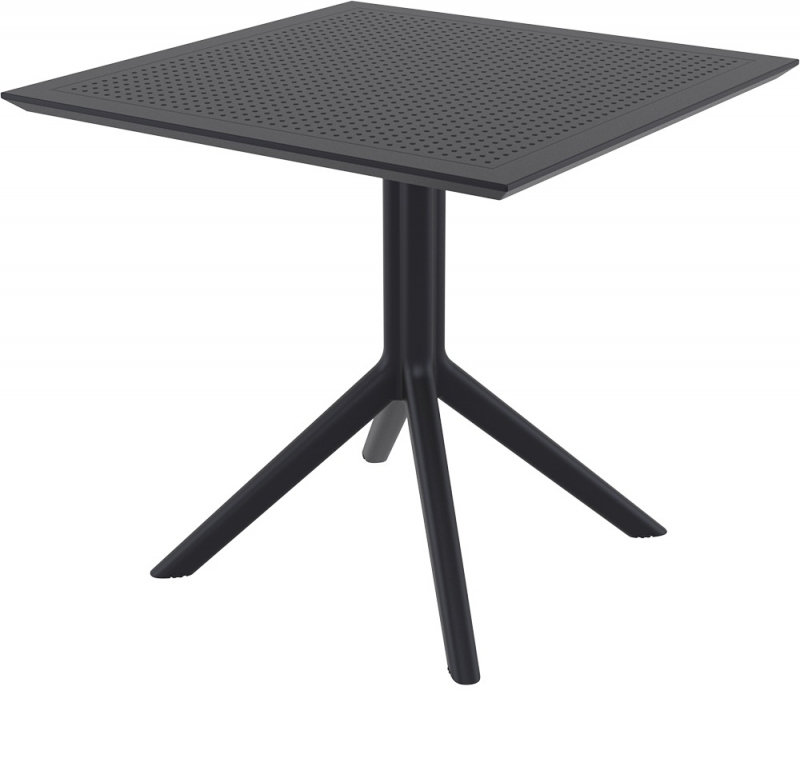Стол пластиковый Sky Table 80, черный, 800х800х740 мм
