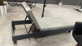 Шезлонг-лежак металлический с матрасом THEUMBRELA SEMSIYE EVI Imperial алюминий, ткань антрацит, светло-серый Фото 5