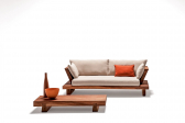 Диван деревянный с подушками Giardino Di Legno Suar суар, акрил коричневый, слоновая кость Фото 4