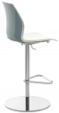 Стул барный пластиковый Kastel Kalea сталь, полипропилен хром, белый, бирюзовый Фото 1