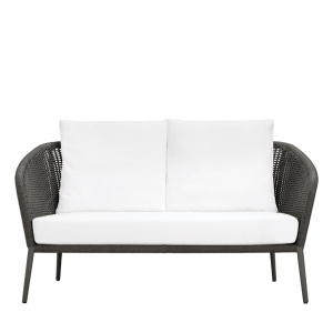 Диван двухместный плетеный с подушками JANUS et Cie Knot алюминий, роуп, акрил сланцевый Фото 3