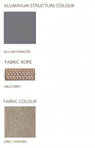 Комплект мягкой мебели Grattoni Easy алюминий, роуп, олефин антрацит, серый Фото 3