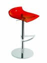 Табурет прозрачный барный PAPATYA X-Treme B сталь, поликарбонат красный Фото 1