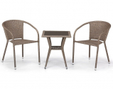 Комплект плетеной мебели Afina T25B/Y137C-W56 Light Brown 2Pcs искусственный ротанг, сталь светло-коричневый Фото 3