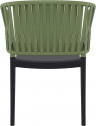 Кресло пластиковое Siesta Contract Portofino стеклопластик, полипропилен черный, оливковый Фото 5