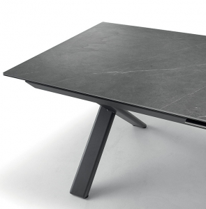 Стол металлический раздвижной Grattoni Salina алюминий антрацит, темно-серый Фото 5