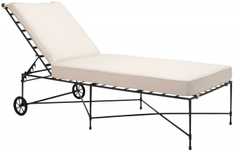 Шезлонг-лежак металлический с матрасом-thumbs-Фото1