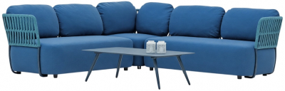 Комплект мягкой мебели Grattoni Soft Modular алюминий, роуп, олефин синий Фото 1