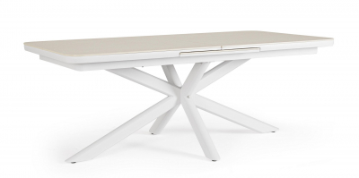 Стол обеденный раздвижной Garden Relax Pascal алюминий, спеченный камень белый Фото 3