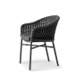 Кресло плетеное с подушкой Grattoni Lecce алюминий, роуп, олефин антрацит, темно-серый, угольный Фото 5