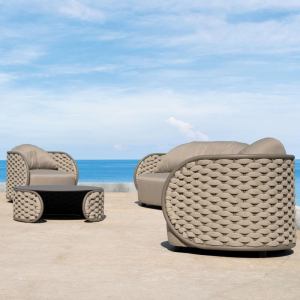 Комплект лаунж мебели Grattoni Mojo алюминий, роуп, олефин тортора, бежевый, тортора Фото 7