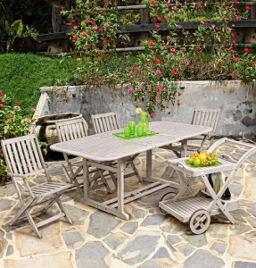 Кресло деревянное Garden Relax Ada акация серый Фото 2