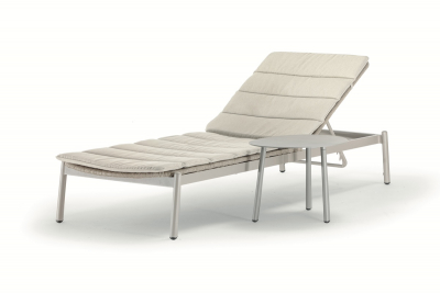 Лежак плетеный с матрасом Grattoni Atol алюминий, роуп, олефин тортора, шампанское Фото 5