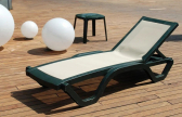 Шезлонг-лежак пластиковый Veranda Garden Marcel 2 полипропилен, текстилен зеленый, бежевый Фото 4