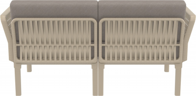 Диван пластиковый двухместный с подушками Siesta Contract Portofino Lounge стеклопластик, полипропилен, полиэстер бежевый, светло-коричневый Фото 7