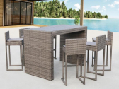Комплект плетеной барной мебели Afina T390GD/Y390G-W78 Grey ДПК, искусственный ротанг, сталь серый Фото 1