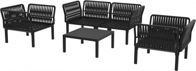 Кресло пластиковое с подушками Siesta Contract Portofino Lounge стеклопластик, полипропилен, полиэстер черный, бежевый Фото 14