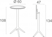 Стол пластиковый барный складной Siesta Contract Sky Folding Bar Table 60 сталь, пластик черный Фото 2