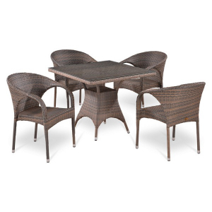 Комплект плетеной мебели Afina T220BG/Y290BG-W1289 Pale 4Pcs искусственный ротанг, сталь палевый Фото 1