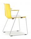 Кресло пластиковое на полозьях PEDRALI Tweet сталь, стеклопластик белый, желтый Фото 6