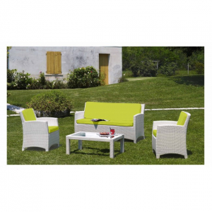 Стол плетеный кофейный Garden Relax Gios искусственный ротанг белый Фото 1