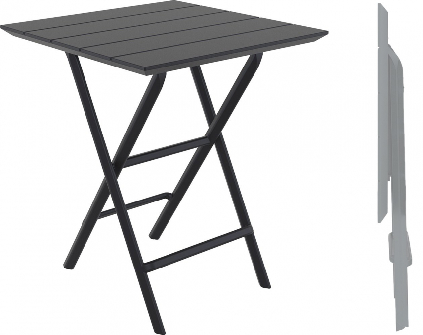 Стол пластиковый складной Helen Folding Table 60, черный, 600х600х740 мм