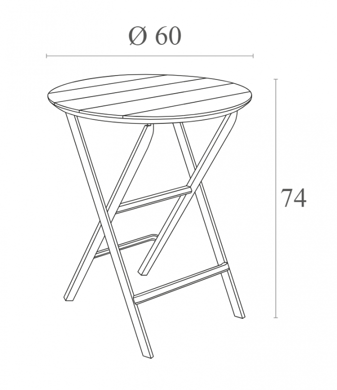 Стол пластиковый складной Helen Folding Table Ø60, бежевый, Ø600х740 мм