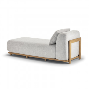 Шезлонг-лежак мягкий Grattoni Rule Teak тик, алюминий, олефин натуральный, кремовый Фото 5