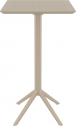 Стол пластиковый барный складной Siesta Contract Sky Folding Bar Table 60 сталь, пластик бежевый Фото 6