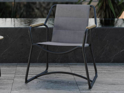 Кресло текстиленовое SNOC Larisa алюминий, тик, текстилен Фото 1