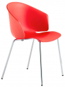 Кресло пластиковое PEDRALI Grace сталь, стеклопластик красный Фото 1