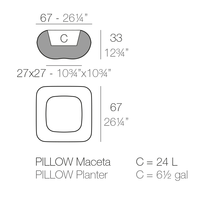Кашпо пластиковое Pillow Basic