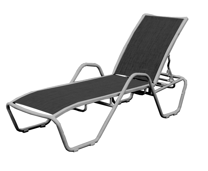 Садовый шезлонг с текстиленом Lotos Sunbed, антрацит