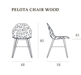 Стул металлический Pelota Wood